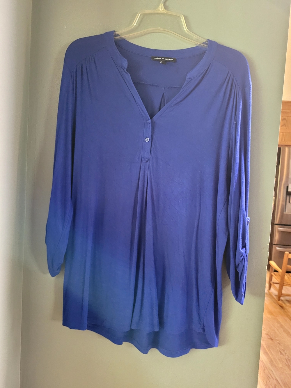 Cable & Gauge Royal Blue Long-Sleeve Henley Tunic